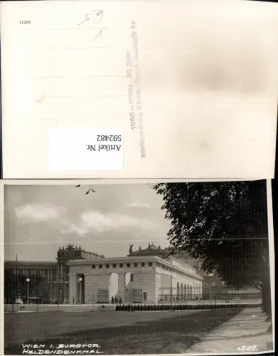 592482,Foto Ak Wien Innere Stadt Burgtor Heldendenkmal Vienna pub Scheider 1829