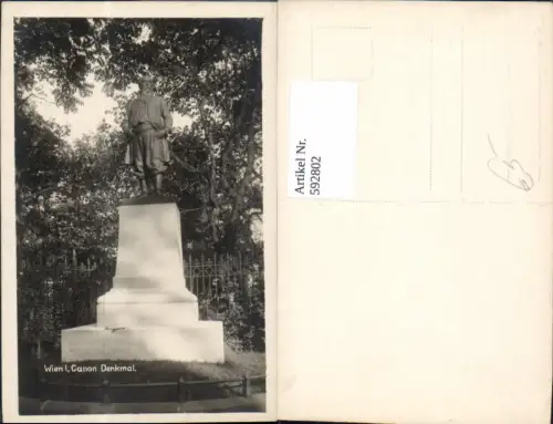 592802,Foto Ak Wien Innere Stadt Canon-Denkmal Statue Vienna