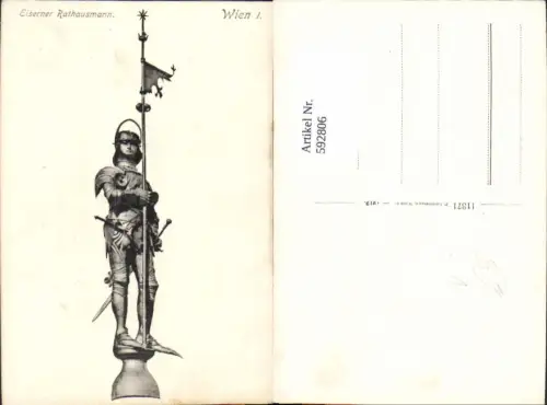 592806,Wien Innere Stadt Eiserner Rathausmann Statue Vienna pub P. Ledermann 11371