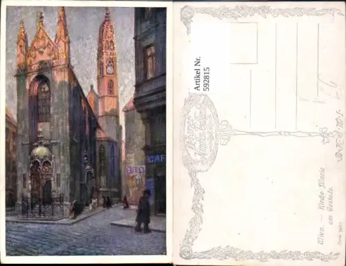 592815,Künstler Ak Wien Innere Stadt Kirche Maria am Gestade Vienna pub B.K.W.I. 796/7