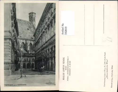 592819,Künstler Ak Erwin Pendl Wien Innere Stadt Minoritenkirche Vienna