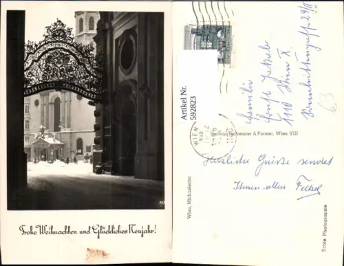 592823,Foto Ak Wien Innere Stadt Michaelertor Winteransicht Vienna