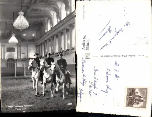 592825,Foto Ak Wien Innere Stadt Spanische Reitschule Pas de Trois Lippizaner Pferde Vienna