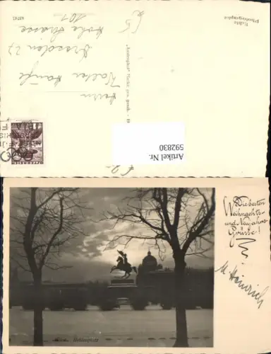 592830,Foto Ak Wien Innere Stadt Heldenplatz Winteransicht Vienna