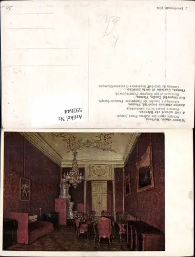592844,Künstler Ak J. Jaunbersin Wien Innere Stadt Hofburg Schlafzimmer Kaiser Franz Joseph Vienna