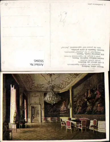 592845,Künstler Ak J. Jaunbersin Wien Innere Stadt Hofburg Speisesaal d. Stephan-Appartements Vienna