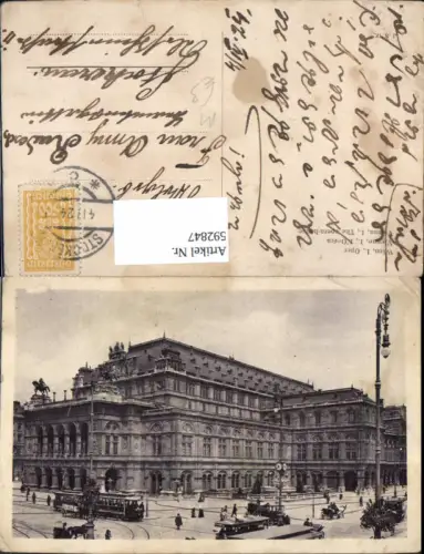 592847,Wien Innere Stadt Staatsoper Oper Straßenbahn Uhr Vienna