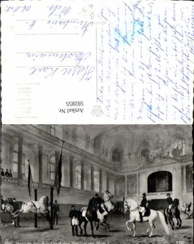 592855,Foto Ak Gemälde n. Blaas Wien Innere Stadt Spanische Reitschule Pferde Lippizaner Vienna