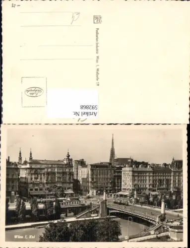 592868,Foto Ak Wien Innere Stadt Kai Brücke Vienna