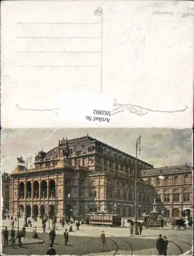 592892,Künstler Ak Wien Innere Stadt Staatsoper Oper Straßenbahn Vienna pub Kilophot 4537