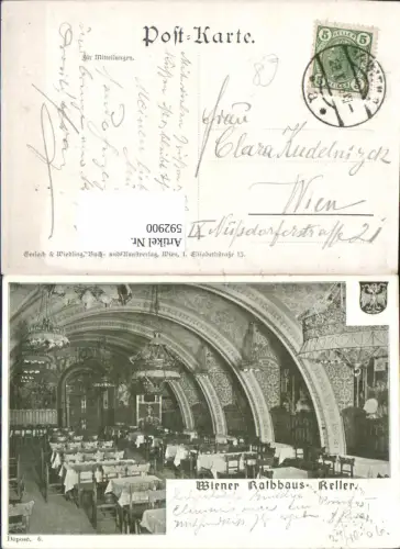 592900,Wien Innere Stadt Rathauskeller Rathaus Vienna