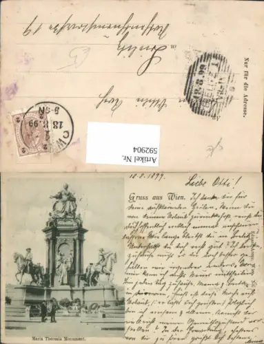 592904,Litho Wien Innere Stadt Maria Theresia Monument Statue Vienna