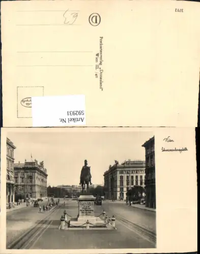 592931,Foto Ak Wien Innere Stadt Schwarzenbergplatz Denkmal Vienna