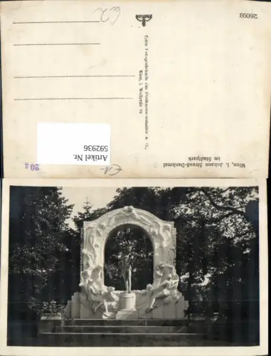592936,Foto Ak Wien Innere Stadt Johann-Strauß-Denkmal Stadtpark Vienna