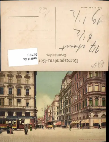 592951,Künstler Ak Wien Innere Stadt Kärntnerstraße Straßenbahn Vienna pub B.K.W.I. 106/25