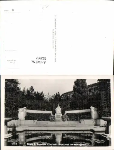 592952,Foto Ak Wien Innere Stadt Kaiserin Elisabeth-Denkmal Volksgarten Vienna