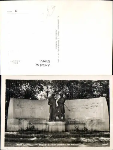 592955,Foto Ak Wien Innere Stadt Strauß-Lanner-Denkmal Rathauspark Vienna