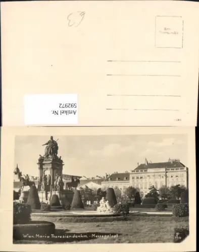 592972,Foto Ak Wien Innere Stadt Maria-Theresiendenkmal Messepalast Vienna