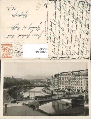 592987,Wien Innere Stadt Kai Brücke Straßenbahn Vienna