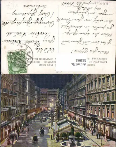 592989,Künstler Ak Wien Innere Stadt Graben b. Nacht Vienna pub B.K.W.I. 101/1