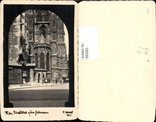 593265,Foto Ak Wien Innere Stadt Durchblick zum Stephansdom Dom Vienna pub H. Markl 400