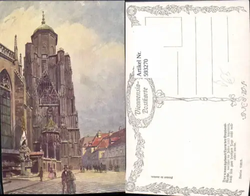 593270,Künstler Ak R. Reuss Wien Innere Stadt Stephansdom Dom Unausgebauter Turm Vienna pub B.K.W.I. 789/2