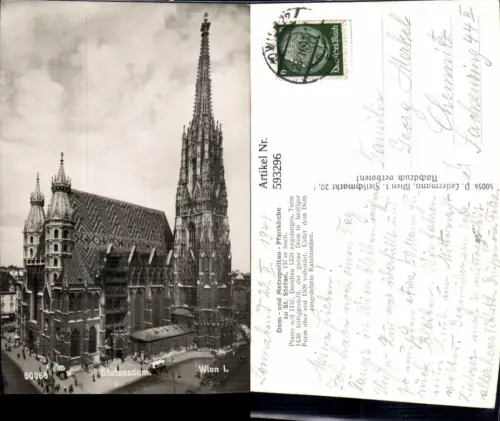 593296,Foto Ak Wien Innere Stadt Stephansdom Dom St Stefan Vienna