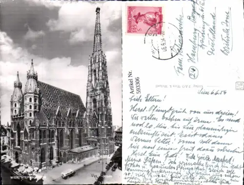 593306,Foto Ak Wien Innere Stadt Stephansdom Dom Bus Vienna