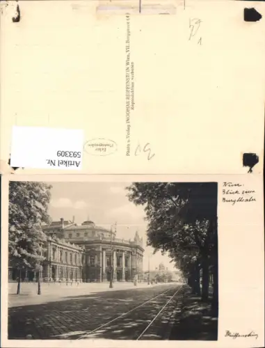 593309,Foto Ak Wien Innere Stadt Blick zum Burgtheater Theater Vienna pub Reiffenstein