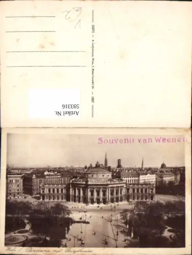 593316,Wien Innere Stadt Panorama m. Burgtheater Theater Vienna pub P. Ledermann 24271