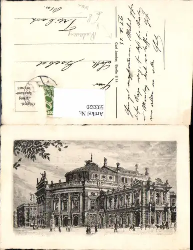 593320,Radierung Carl Jander Wien Innere Stadt Burgtheater Theater Vienna pub Carl Jander Berlin