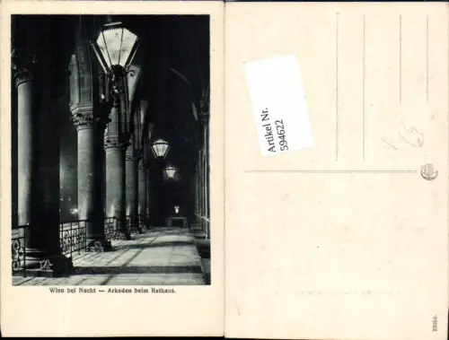 594622,Wien Innere Stadt Rathaus Arkaden bei Nacht