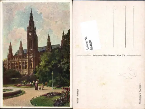 594620,Künstler AK Wien Innere Stadt Rathaus pub Hans Hausner 7020/11