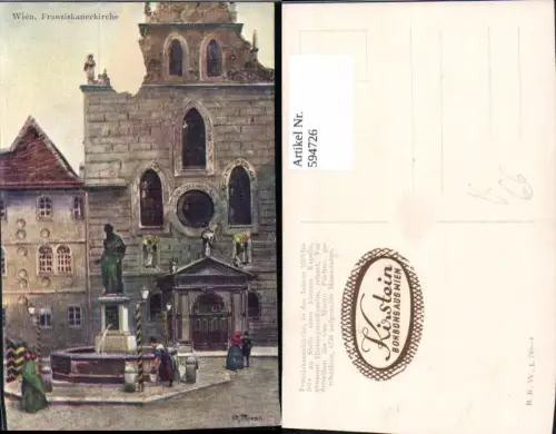 594726,Künstler Ak R. Preuss Innere Stadt Franziskanerkirche Wien Vienna pub B.K.W.I. 789/4