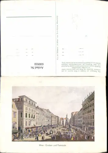 600930,Künstler Ak Wien Vienna Innere Stadt Graben u. Pestsäule