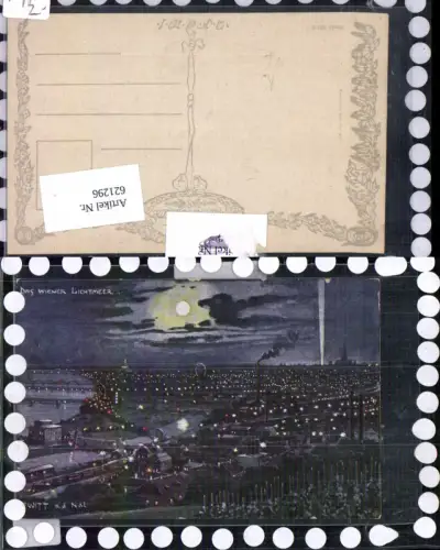 621296,tolle Künstler AK F. Witt Wien Das Wiener Lichtermeer Nacht Döbling Mond pub B.K.W.I. 201-9