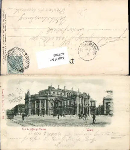 623289,Reliefkarte Präge-AK Wien K.K. Hofburg Theater pub Stengel e Co.