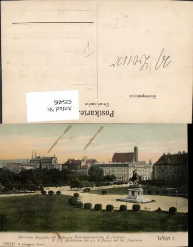 625495,Wien Vienna Innere Stadt Burgplatz m. Erzherzog Karl-Monument