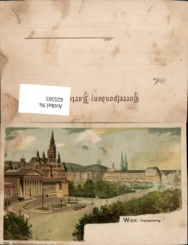 625503,Litho Wien Vienna Innere Stadt Franzensring m. Parlament