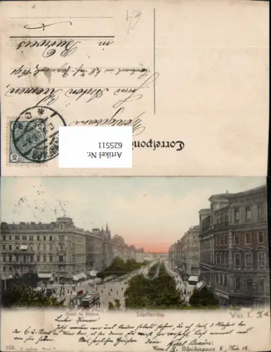 625511,Wien Vienna Innere Stadt Schottenring Hotel de France Straßenbahn