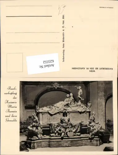 625552,Wien Vienna Innere Stadt Kaisergruft Kapuzinern Sarkophag Maria Theresia