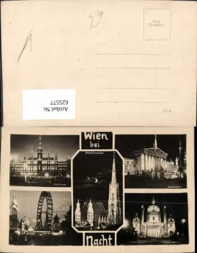 625577,Mehrbild Ak Wien Vienna Innere Stadt Rathaus Parlament Stephansdom b. Nacht