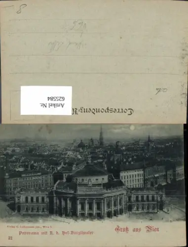 625584,Mond Litho Wien Vienna Innere Stadt Panorama Burgtheater pub C. Ledermann 22