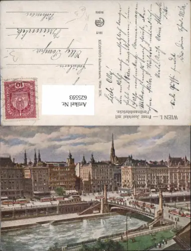 625593,Künstler Ak Wien Vienna Innere Stadt Franz-Josefs-Kai Ferdinandsbrücke pub Kilophot 24264