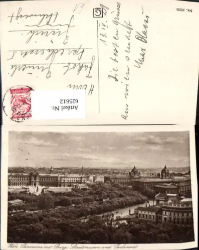 625612,Wien Vienna Innere Stadt Panorama m. Burg Staatsmuseum u. Parlament