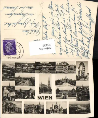 625623,Mehrbild Ak Wien Vienna Innere Stadt Riesenrad Votivkirche Stempel Wiener Neustadt