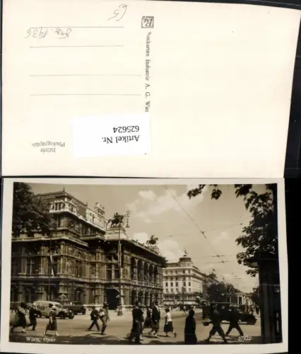 625624,Foto Ak Wien Vienna Innere Stadt Oper Straßenbahn Staatsoper 1936