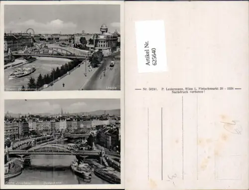 625640,Mehrbild Ak Wien Vienna Innere Stadt Donaukanal Urania Franz-Josefs-Kai