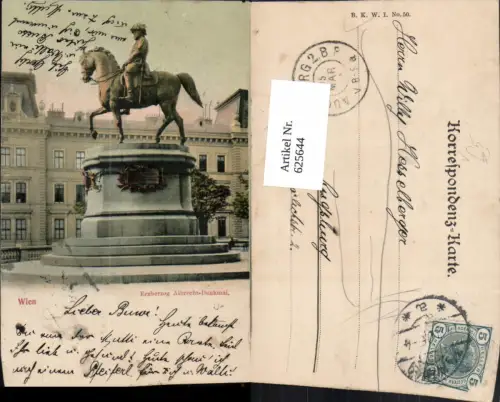 625644,Wien Vienna Innere Stadt Erzherzog-Albrecht-Denkmal pub B.K.W.I. 50