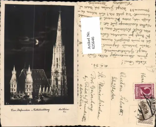 625646,Foto Ak Wien Vienna Innere Stadt Stefansdom i. Festbeleuchtung Stephansdom